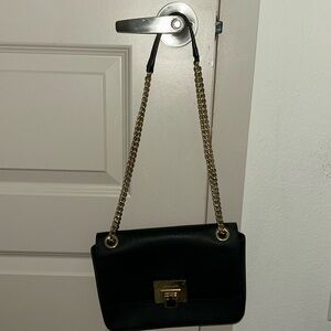 Michael Kors Black and Gold Shoulder Bag with Chain Strap